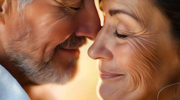 Photo an older couple embracing each other