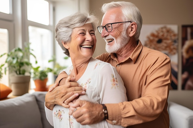 Older couple enjoying at home AI Generated