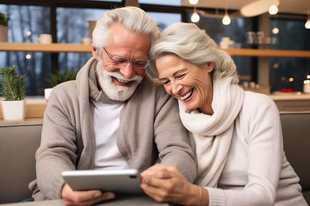 Older couple enjoying at home AI Generated