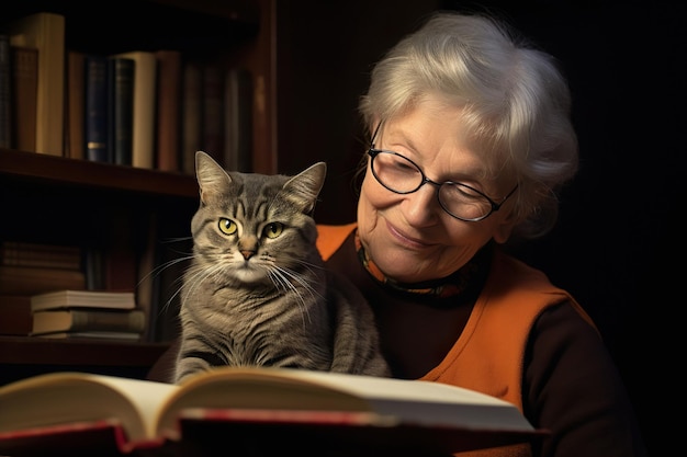 Older lady her eyes gleaming with wisdom as she enjoys a tranquil afternoon in her cozy living room