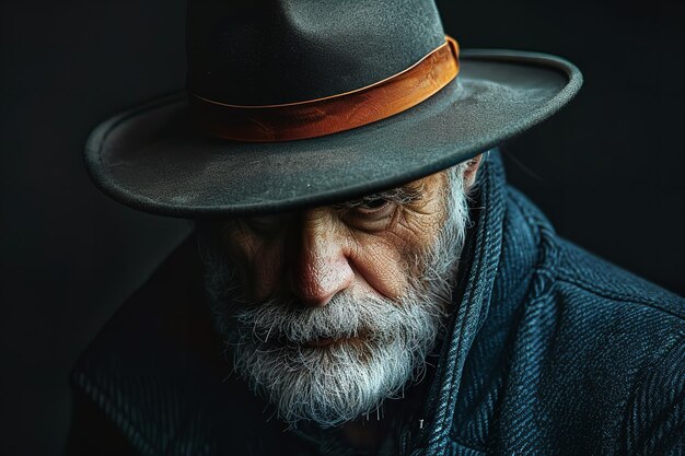 An older man with a fedora with a gray beard Generative AI