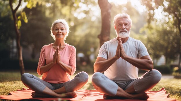 Photo older people do sports