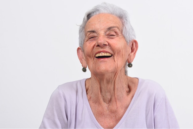 Older woman making laughter