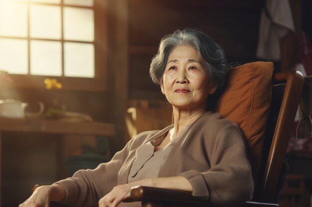 Older Woman Sitting in Chair