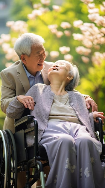 пожилая женщина в инвалидной коляске с молодой женщиной