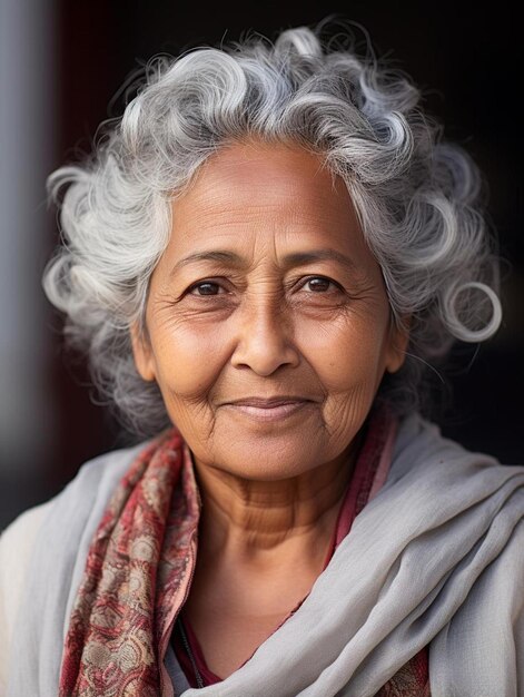 Photo an older woman with a scarf around her neck