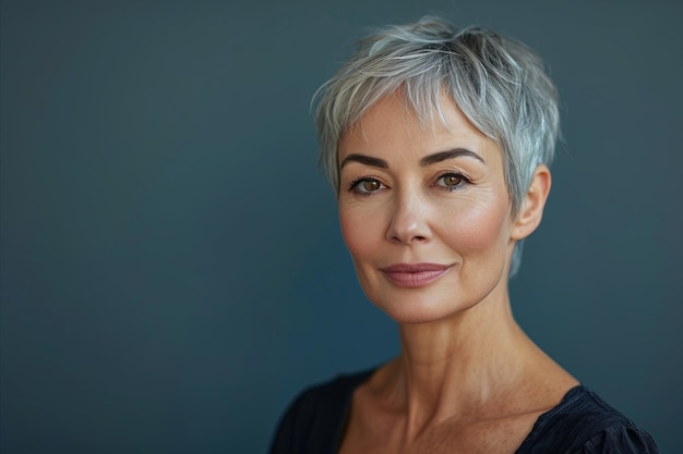 Photo an older woman with a short gray hair