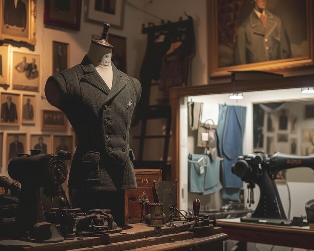 Photo oldfashioned cosmic tailor crafting garments that suit every gravity and atmosphere