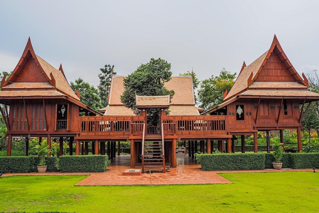 Oldfashioned Thai traditional houses in Ayutthaya Thailand