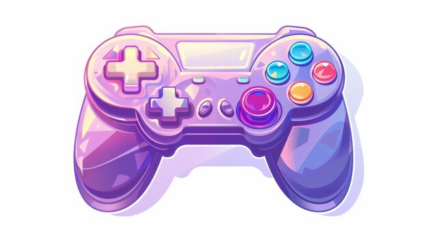 An oldfashioned video game controller from the 90s and 2000s Nineties gaming device with screen Flat graphic modern illustration isolated on white