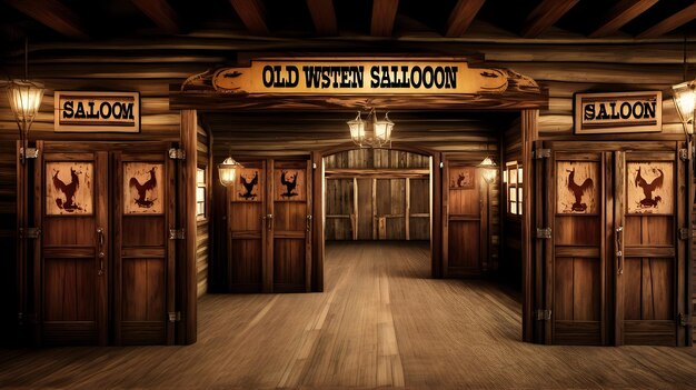 Oldwestern Saloon met schommelende deuren