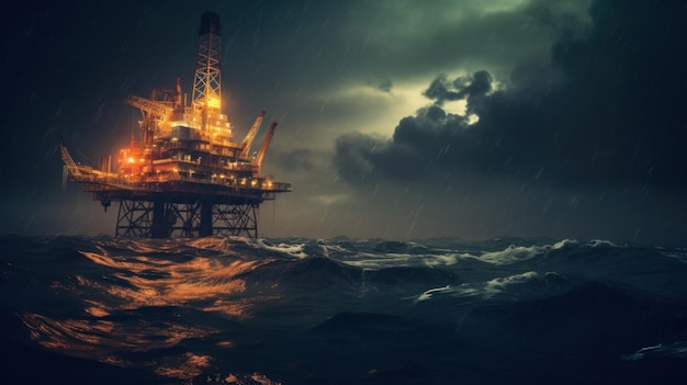 Olieplatform op zee