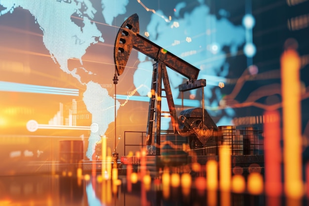 Oliepompmachines met mondiale financiële indicatoren