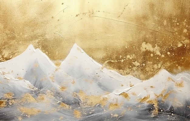 Olieverf aquarel goud element ogen landschap landschap schilderij Chinese wind