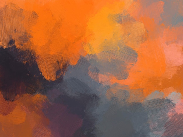 Olieverf penseel abstracte achtergrond oranje