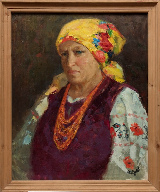 Foto olieverf schilderij, vrouwelijk portret, handgemaakt