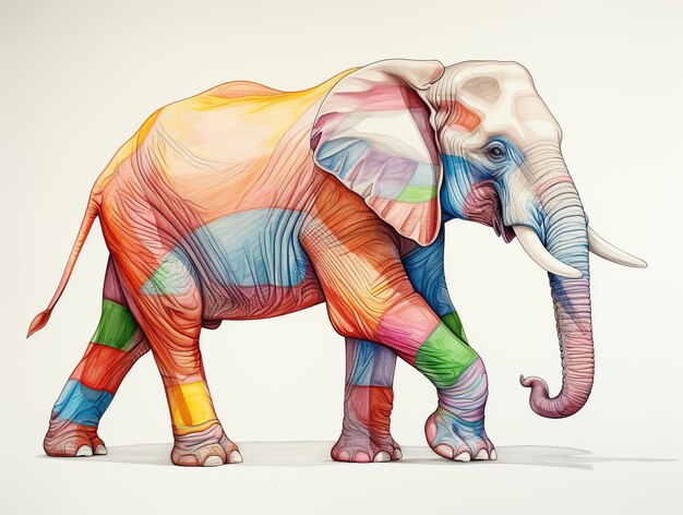 olifant 3d model HD 8K wallpaper Stock Fotografie Afbeelding