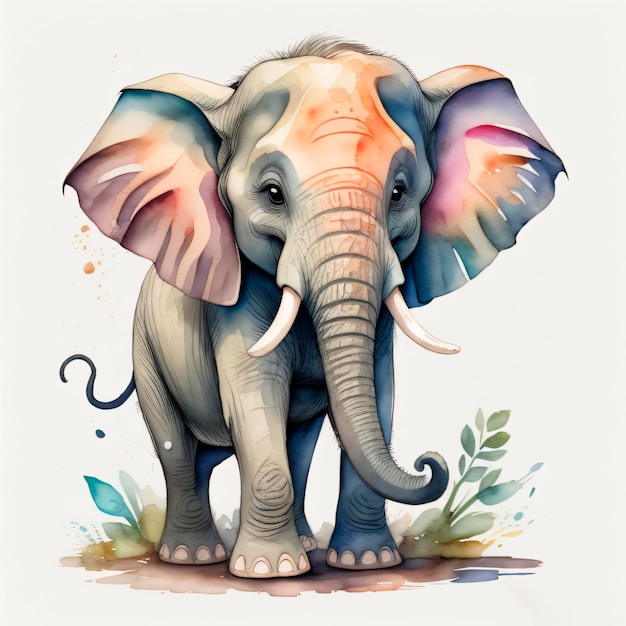 olifant aquarel stijl