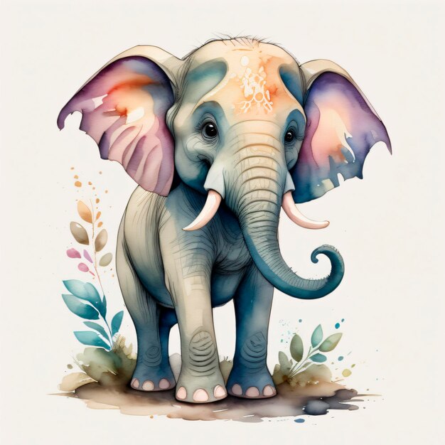 olifant aquarel stijl