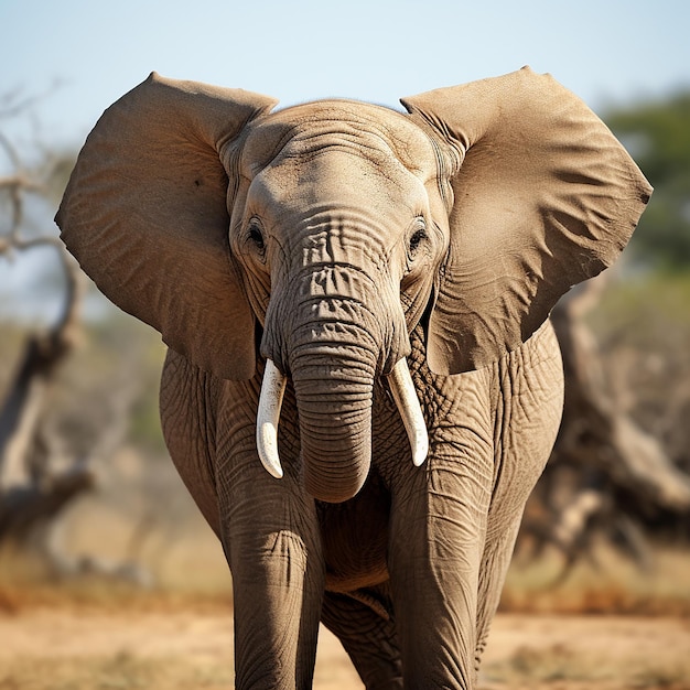 Foto olifant die zuivere vreugde toont ooren die gelukkig fladderen