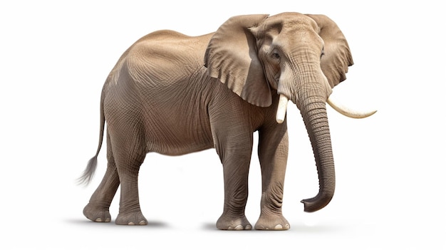 olifant geïsoleerd op witte achtergrond olifant nadert geïsoleerde