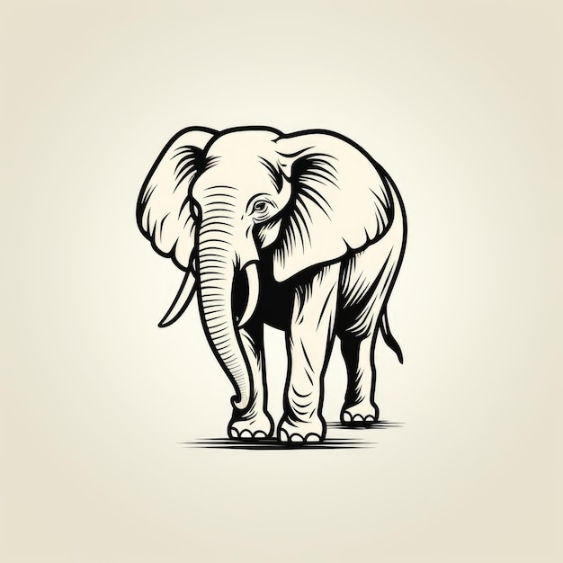 Olifant logo zwart-wit AI gegenereerde afbeelding