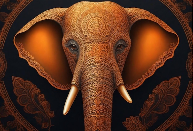 Foto olifant met mandala