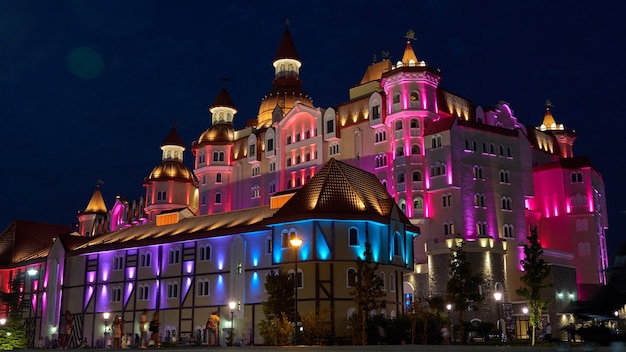 Olimpic vilage Sochi adventure park the hotel complex Bogatyr  styled medieval castle