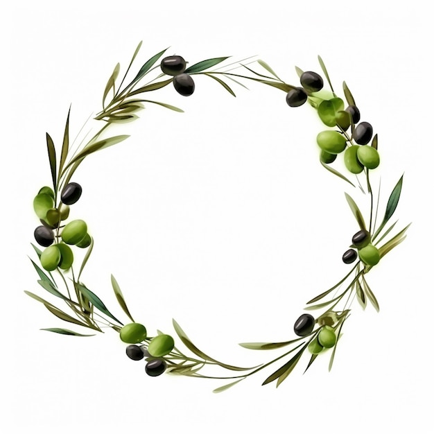Foto ramo d'olivo isolato su sfondo bianco foto di alta qualità