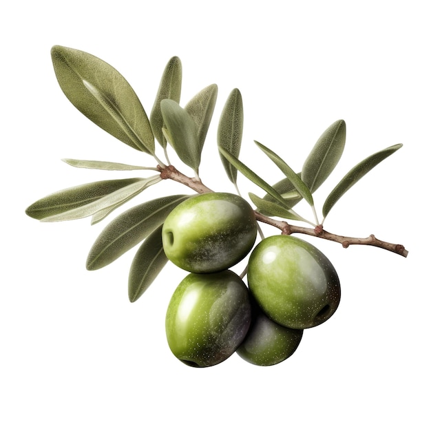 Olive branch Transparent isolated background AI