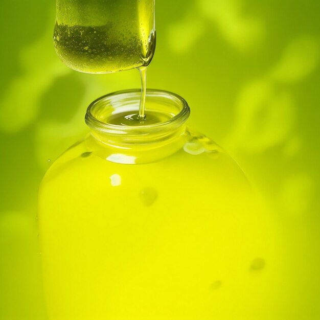 Olive cosmetics landing page new natural beauty product bottles line on green background