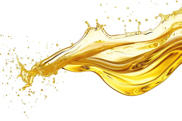 Olive or engine oil wave splashing isolated on white background