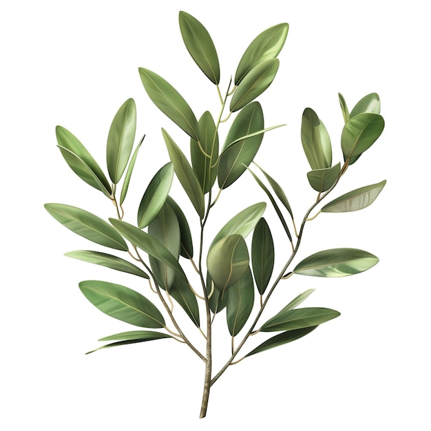 Olive leaves isolated on white background