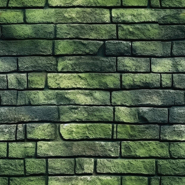 Olive Luminescence Beautiful Brick Wall Texture Tile Seamless Background Generative AI