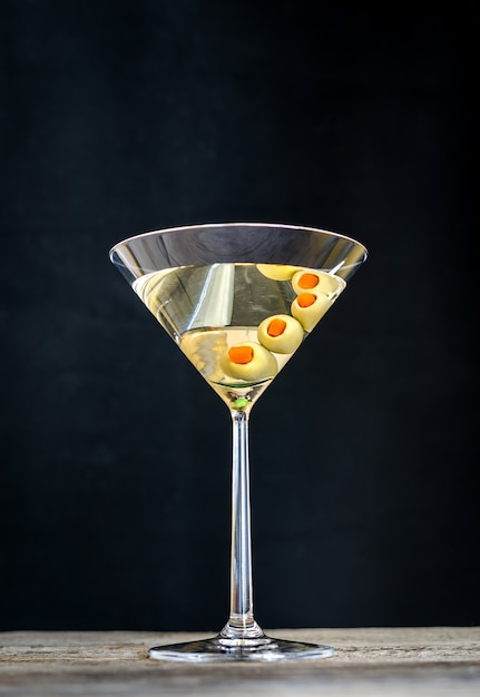 Olive martini cocktail