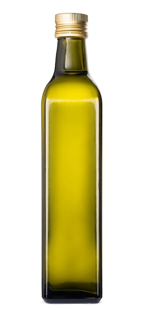 Фото Бутылка оливкового масла, изолированные на белом фоне
