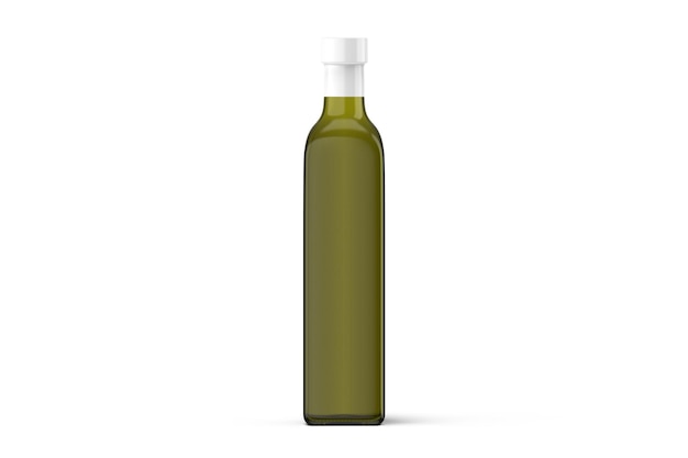 Olive oil in a bottle with a white cap.