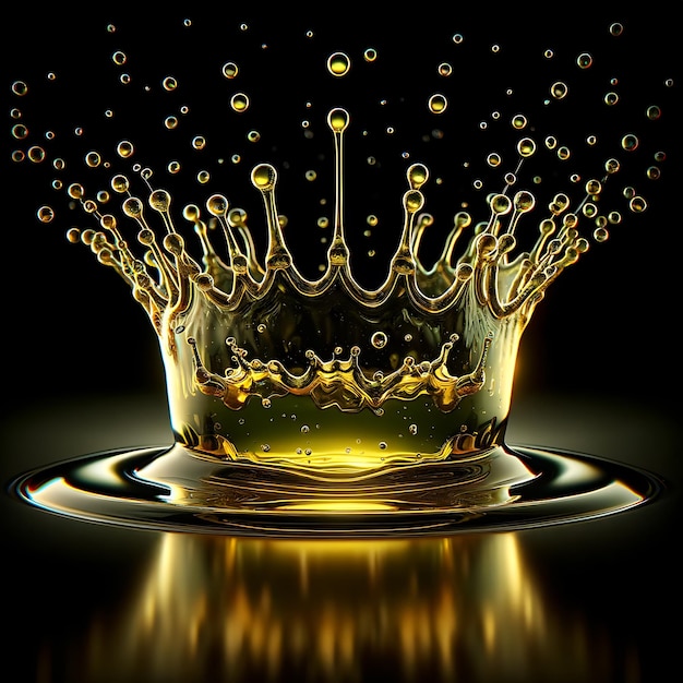 Olive Oil Honey Splash with Droplets