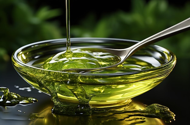 Olive oil is splashing Created with Generative AI