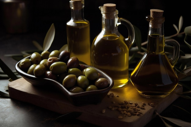 Olive oil in jars AI Generated