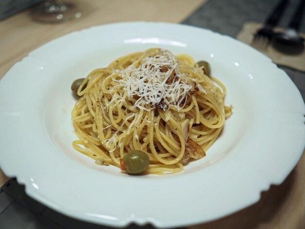 Photo olive oil pasta