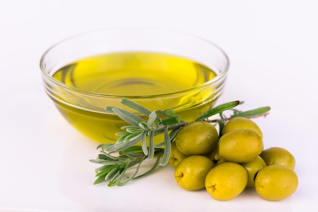 Olive oil and rosemary sprig