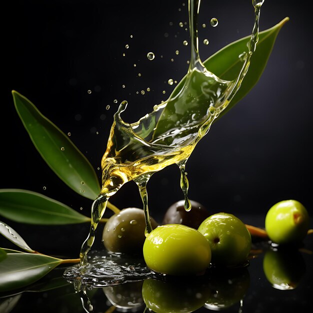 Olive oilolive and olive leaf