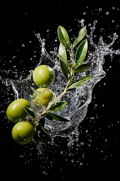 Olive and splash of water Fresh Olive