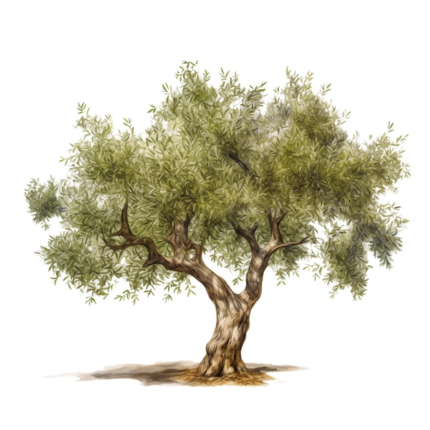 Olive tree isolated on transparent background