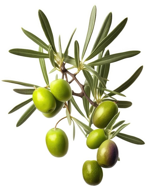 Olive twig with several olives