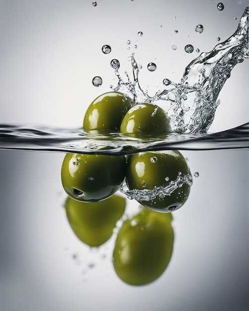 Olive in the water colour splash generated by AI