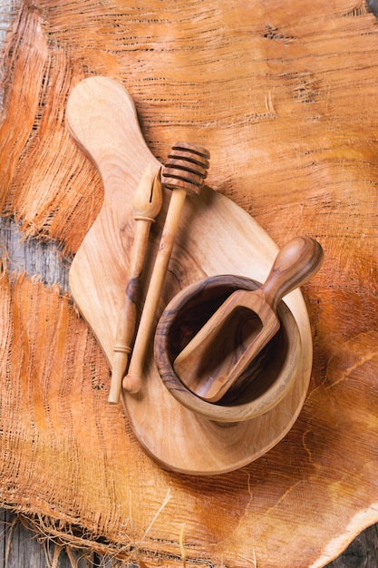 Olive wood kitchen utensil