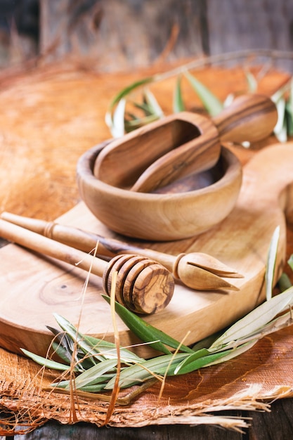 Olive wood kitchen utensil