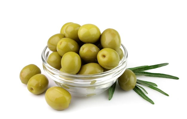 Photo olives in a glass glass